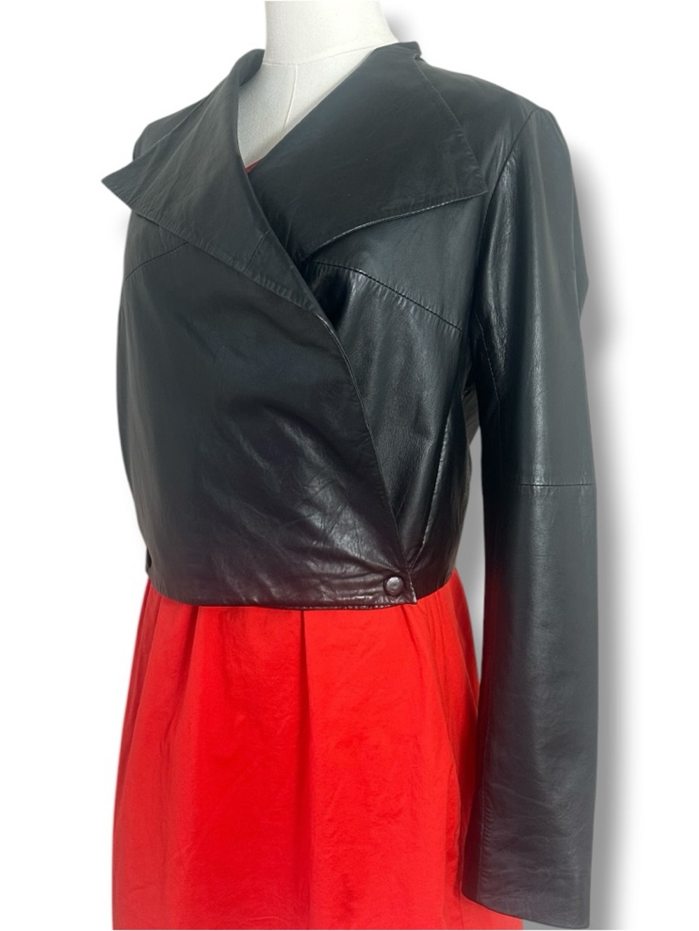 Velvet by Graham & Spencer Black Leather Cropped Jacket size Small - Picture 13 of 16